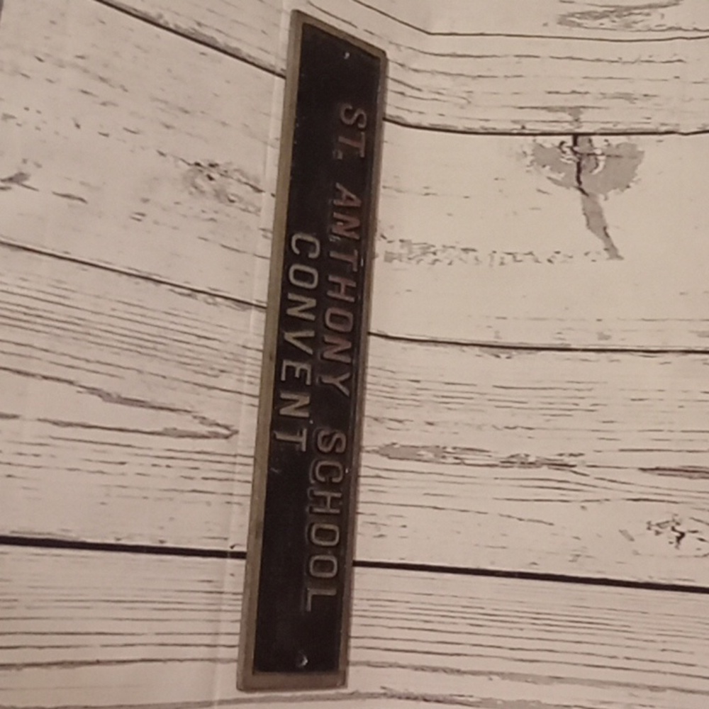 Vintage Iron School Convent Sign